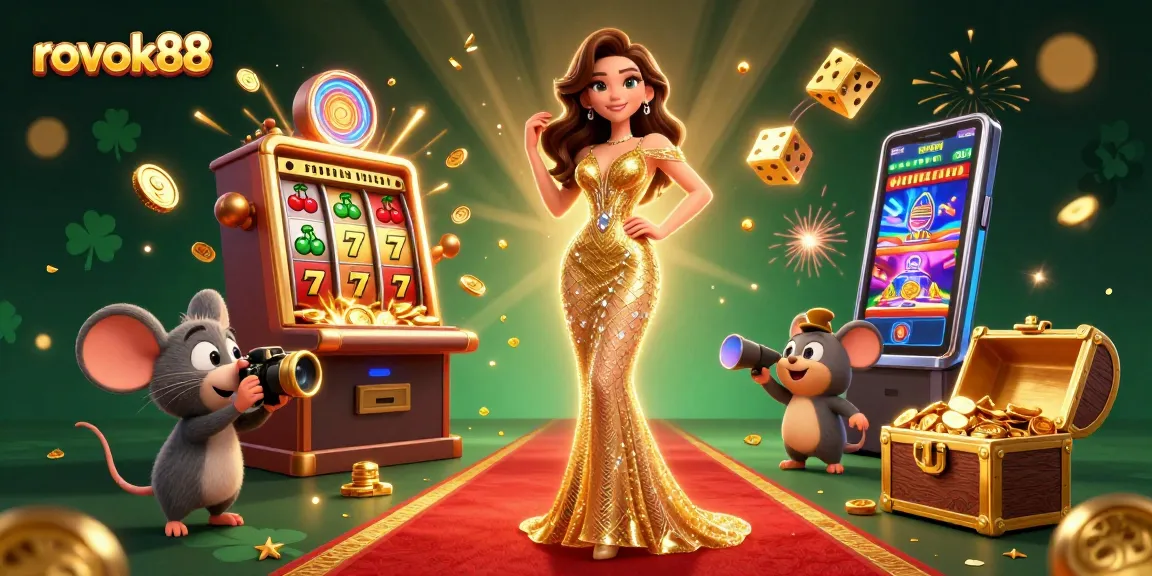Experience the excitement of rokok88 with a vibrant casino-themed 3D illustration featuring stunning characters and jackpot elements.