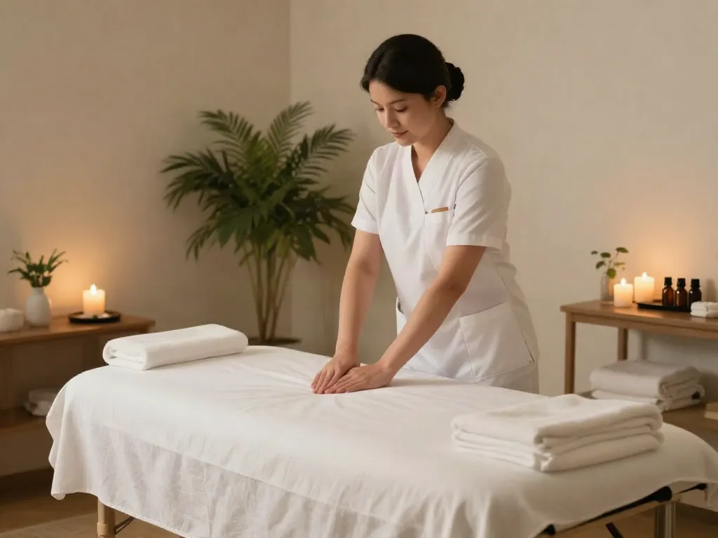 Luxurious 안양출장안마 massage therapy space with calming ambiance and essential oils.