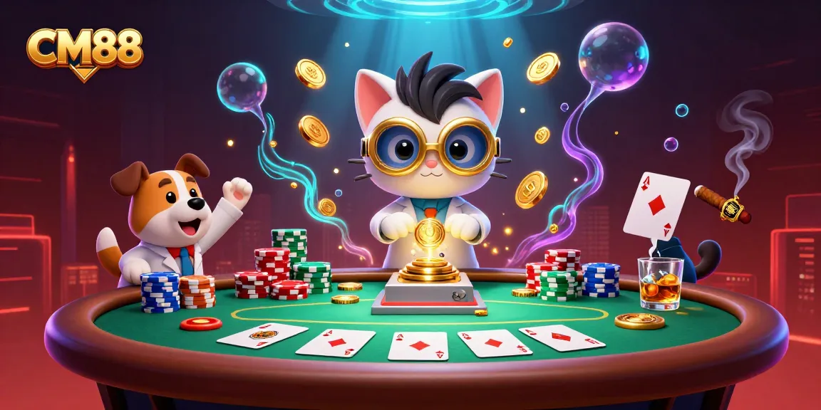 CM88 showcases thrilling poker action with a mad scientist cat and loyal dog creating a coin replication machine.