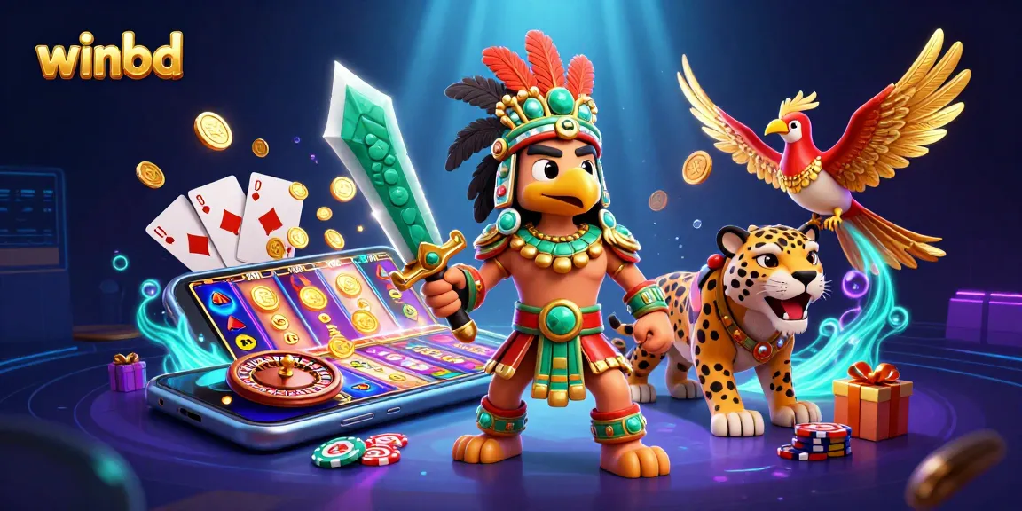 Winbd players experiencing dynamic slot games and golden jackpots in an ultra-detailed 3D scene.