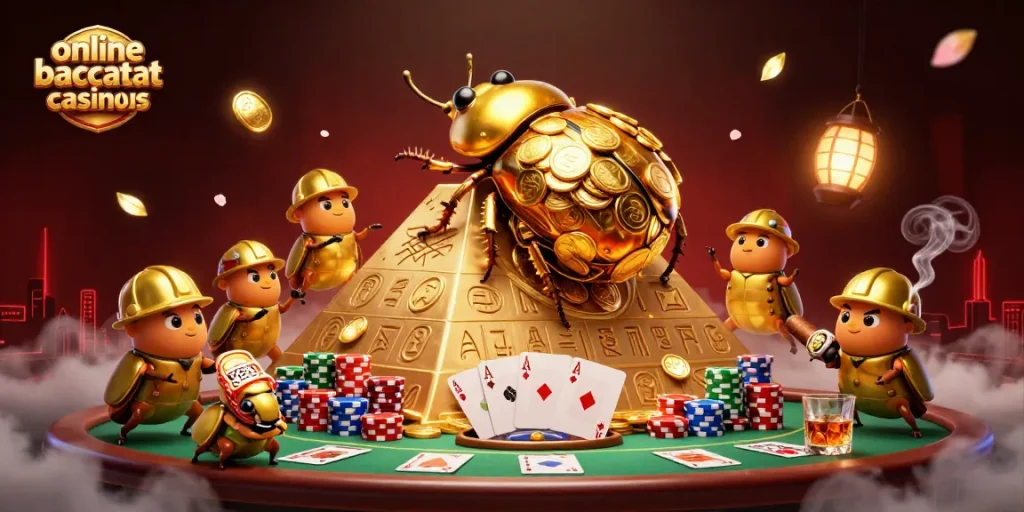 Engage in online baccarat casinous amidst vibrant casino magic and golden wins.